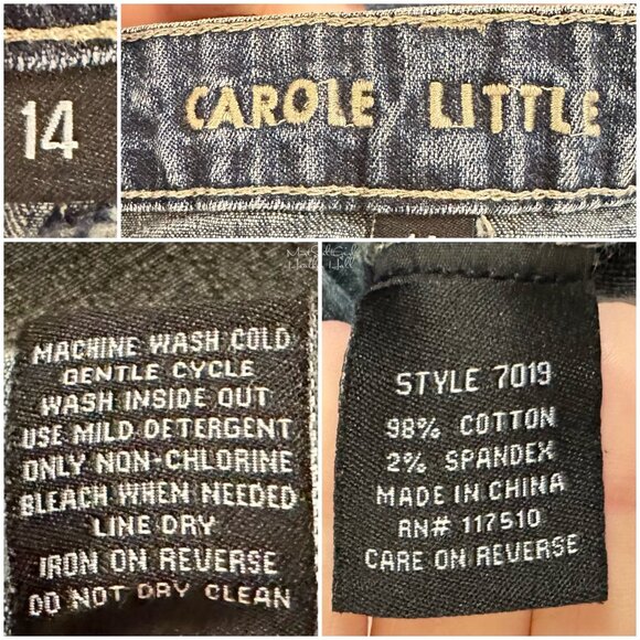 Vintage 1990's Carole Little Button Front Denim Midi Skirt Size 14 - Picture 3 of 3